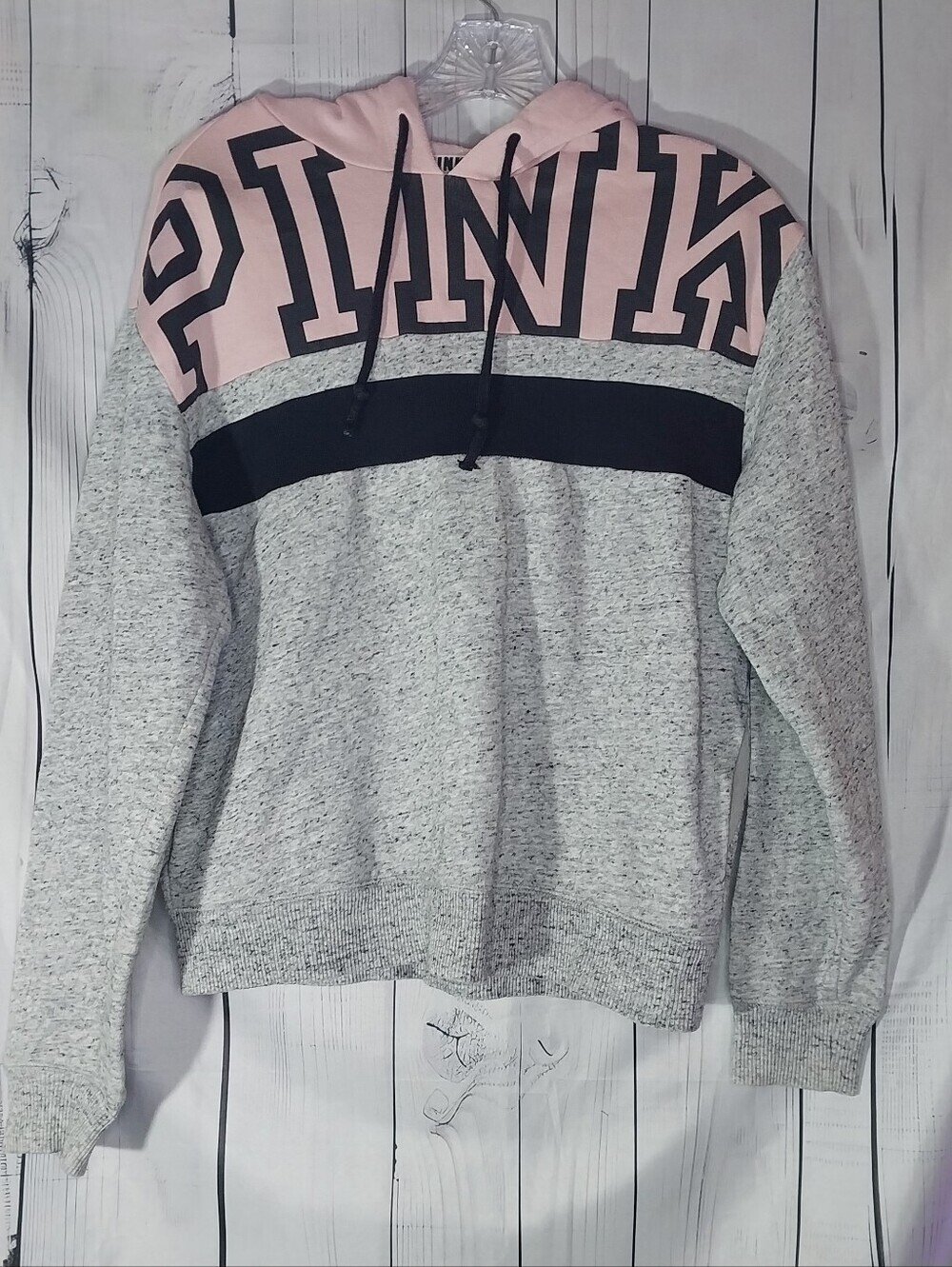 PINK Victoria's Secret Colorblock Pullover Cozy Athleisure Hooded Sweatshirt